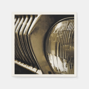 Gammalt klassiskt bilstrålkastare pappersservett