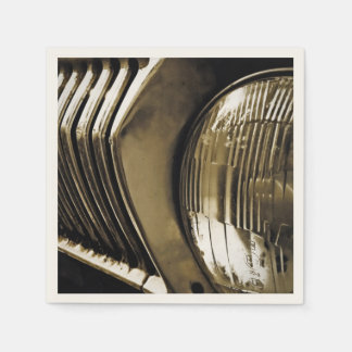 Gammalt klassiskt bilstrålkastare pappersservett