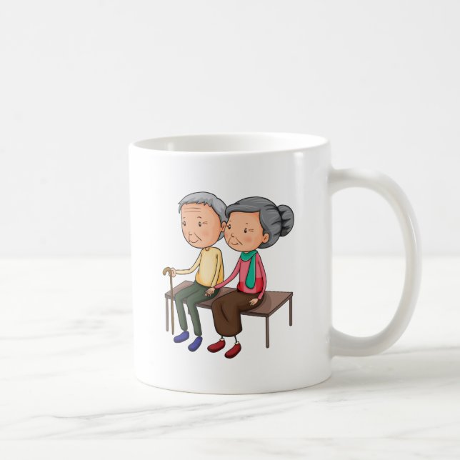Gammalt koppla ihop kaffemugg (Höger)