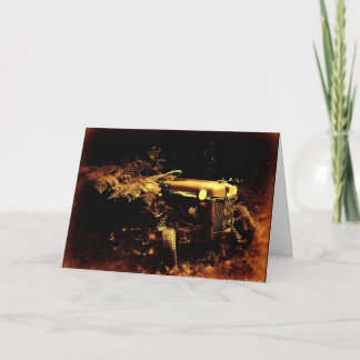 Gammalt kort för traktorsepiafars dag