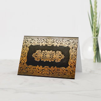 Gammalt läder Bok-skydd Kort