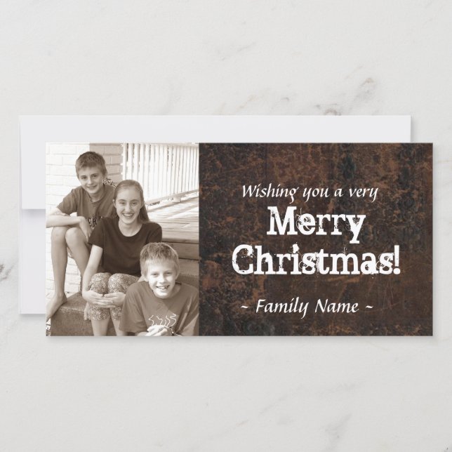 Gammalt läderfoto-julkort julkort (Framsida)