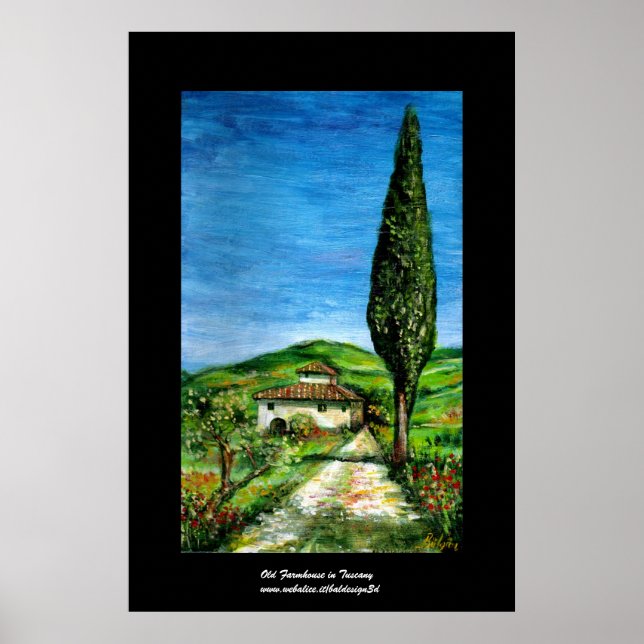 Gammalt lantbruk i Chianti-Tuscany Landcape Poster (Framsidan)