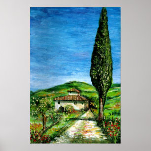 Gammalt lantbruk i Chianti-Tuscany Landcape Poster