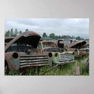 Gammalt lastbilfototryck poster