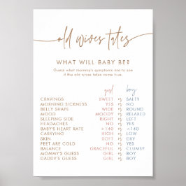 Gammalt lejkort | Boho Gender Reveal Game Poster