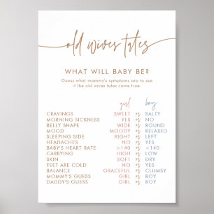 Gammalt lejkort Boho Gender Reveal Game Poster