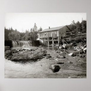 Gammalt mala i adirondacksen, 1903. Vintagefoto Poster