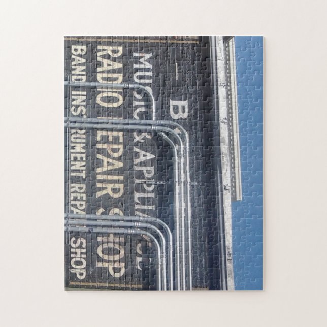 gammalt målat affärsskylt pussel (Vertikal)