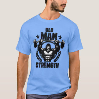 Gammalt mans styrka tyngdlyftnings träningspass Gy T Shirt