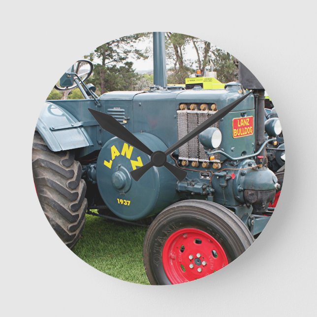 Gammalt maskineri för lantgård för traktor för rund klocka (Framsida)