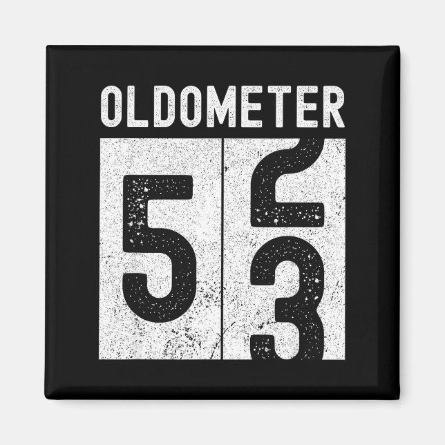 Gammalt-mätare 53-årsdag Rolig Retro Fyller 53 År Magnet (Framsidan)