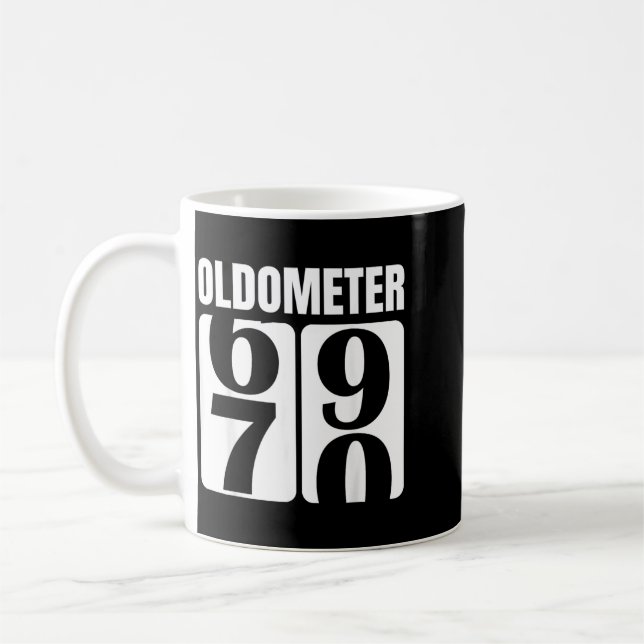 Gammalt-mätare 70-årsdag Rollig Design Kaffemugg (Vänster)