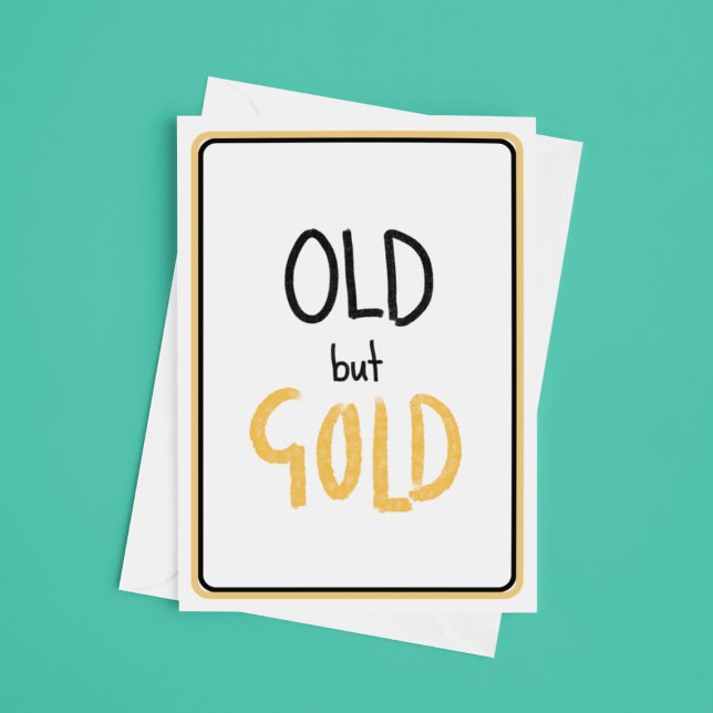 Gammalt men Guld-födelsedagskort Kort (Skapare uppladdad)