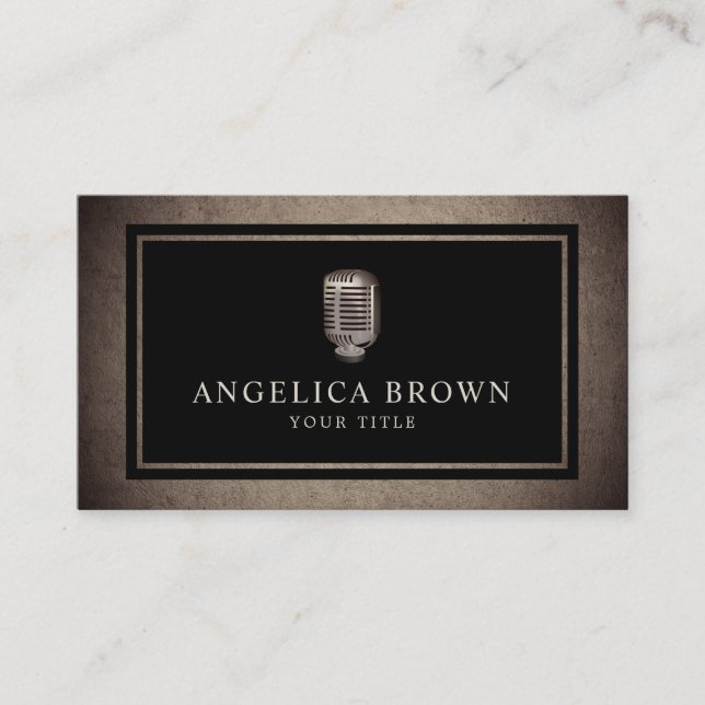 Gammalt mikrofon-Affärskort Visitkort (Framsida)