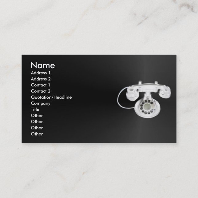 Gammalt Mobilt profilkort Visitkort (Framsida)