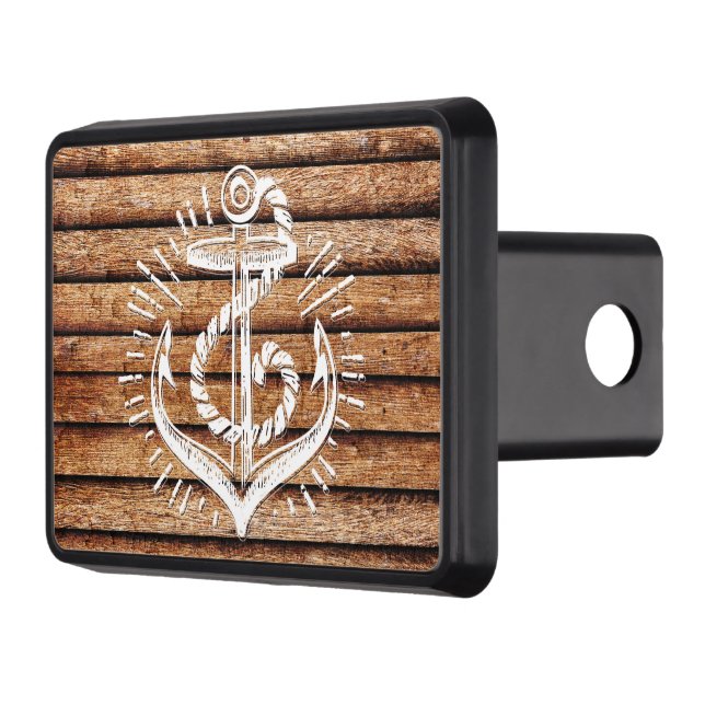Gammalt nautiskt ankrar trä skydd för dragkrok (Vänster)