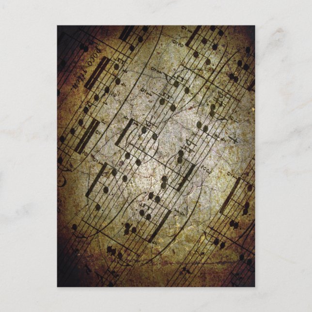 Gammalt nothäfte, grunge noter vykort (Framsida)