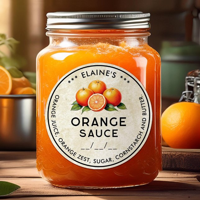 Gammalt orangefärgade ingredienser för sås etikett (Skapare uppladdad)