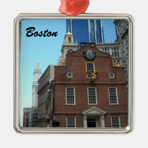 Gammalt påstå huset, Boston Julgransprydnad Metall