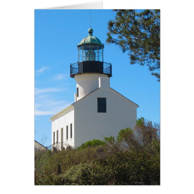 Gammalt peka Loma-fyren Hälsningskort (Framsidan)