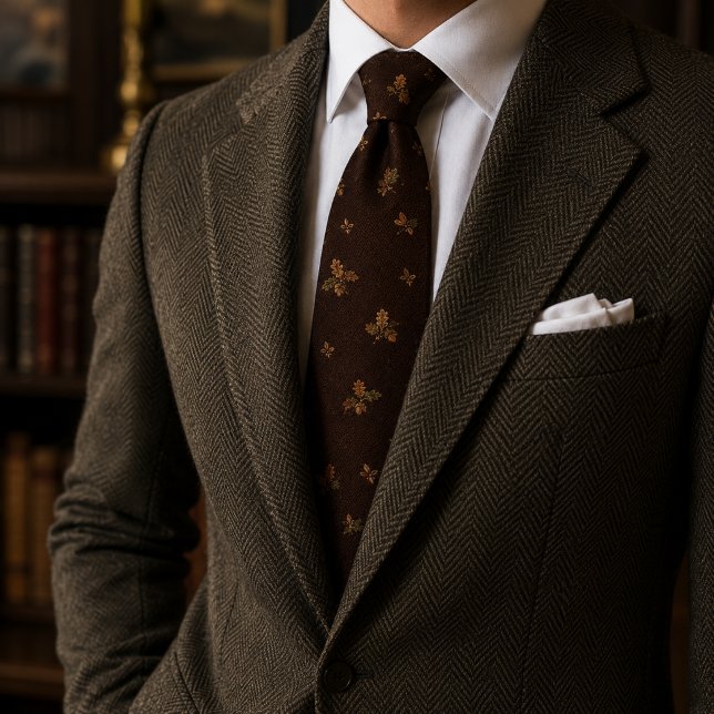 Gammalt Peng Ekblad Ekollon Höst Herringbone Tweed Slips (Skapare uppladdad)