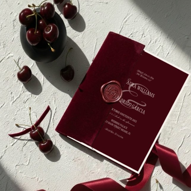 Gammalt Pengar Djup Rödfärgad Neutral Bröllop Inbjudningar (Skapare uppladdad)