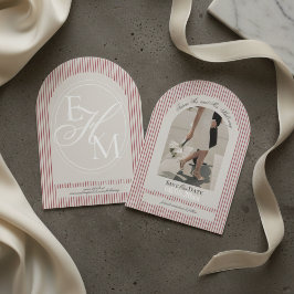 Gammalt Pengar Manus Röd Rand Foto Spara Datum Inbjudningar