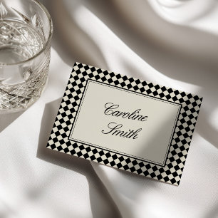 Gammalt Pengar Retro Diamant Rutig Bröllop Bordsnummer