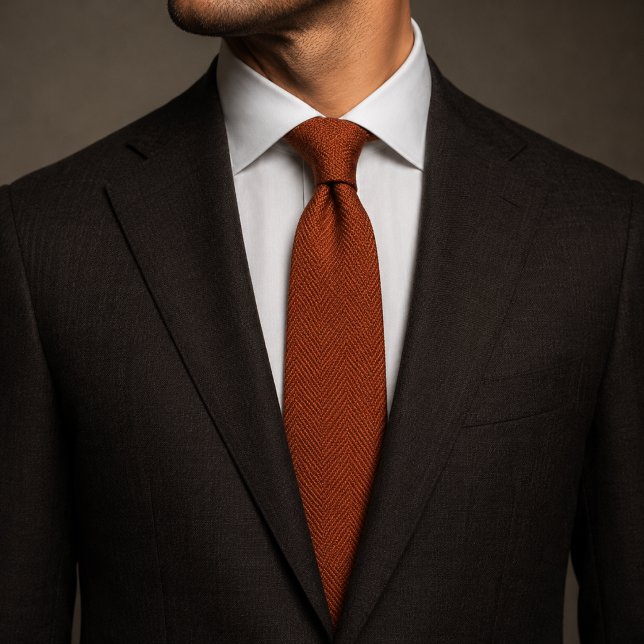 Gammalt Pengar Rost Orange Herringbone Tweedtyg Slips (Skapare uppladdad)