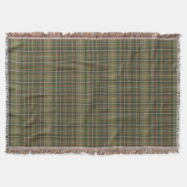 Gammalt pengar Skoggrön Rostorange Tartan Rutig Filt