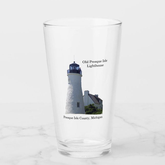 Gammalt presque Isle Lighthouse-glas Glaskopp (Framsida)