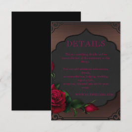 Gammalt ram gotiska röda rosor detaljer tilläggskort