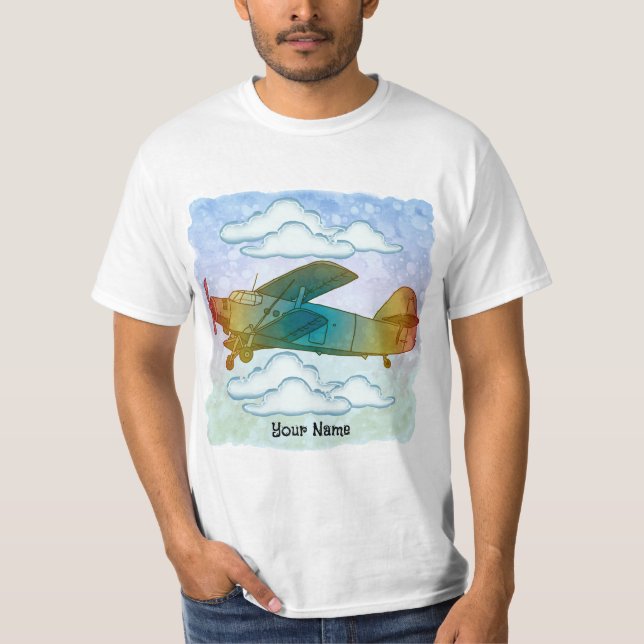 Gammalt regnbågsplan t shirt (Framsida)