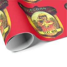 Gammalt reklammaterial för ekollonspis i rött, gul