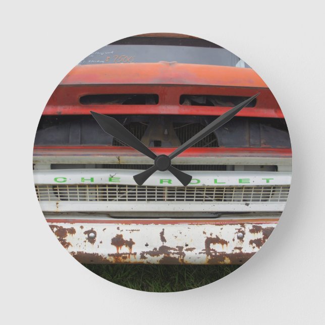 Gammalt rostigt rund klocka (Framsida)