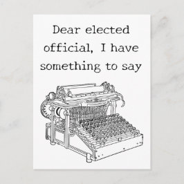 Gammalt skrivmaskinsmeddelande till valda tjänstem vykort