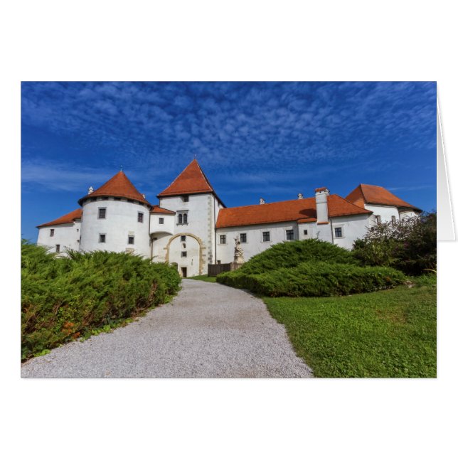Gammalt slott, Varazdin, Kroatien Hälsningskort (Framsidan Horizontal)