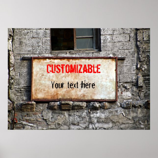 Gammalt smutsigt tecken på överlämnat Byggnad-Anpa Poster (Framsidan)