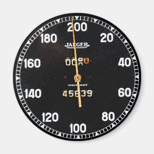 Gammalt speedometermätinstrument från en magnet