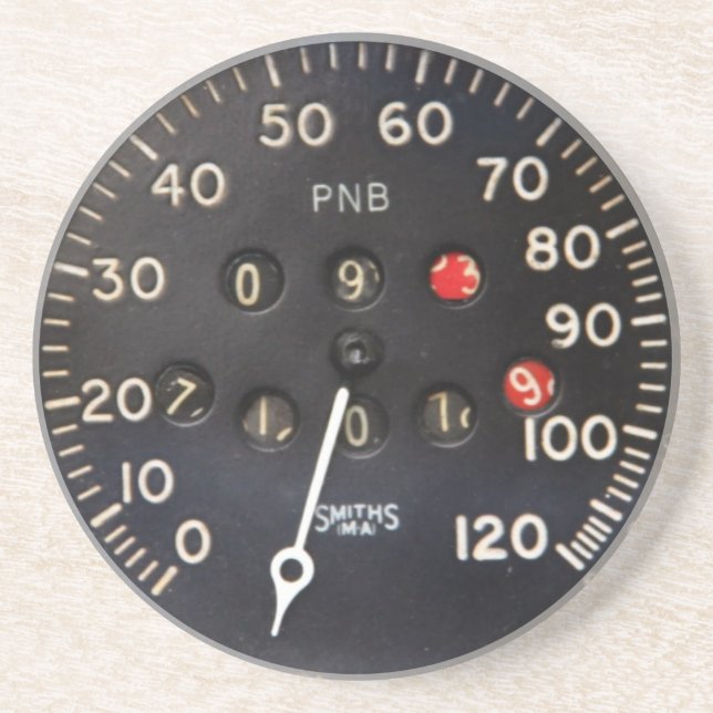 Gammalt speedometermätinstrument från en underlägg sandsten (Framsidan)