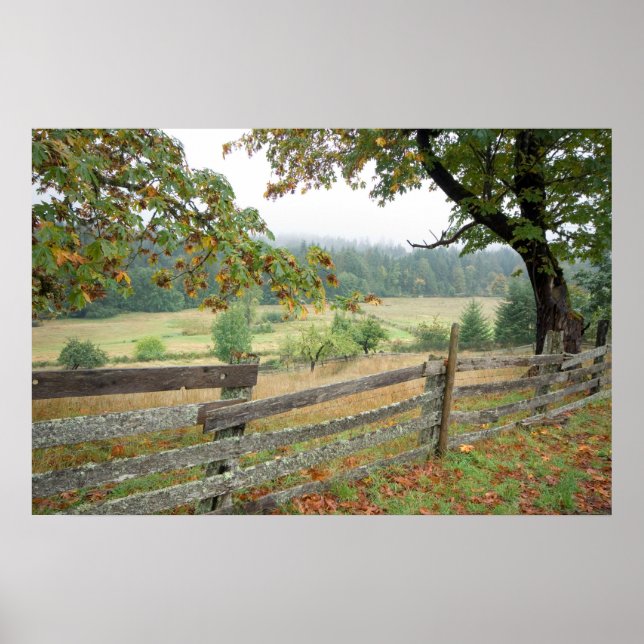 Gammalt staket på en gård poster (Framsidan)