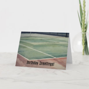 Gammalt Tennis Court Art Pun Birthday Card Kort