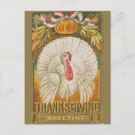 Gammalt thanksgiving-hälsningskort kalkon vykort