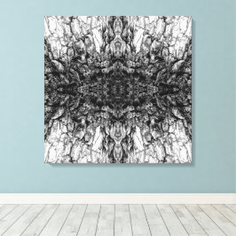 Gammalt träd bark svart-vit fotomönsterdesign canvastryck