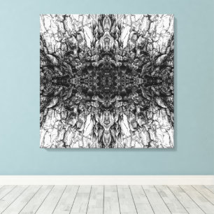 Gammalt träd bark svart-vit fotomönsterdesign canvastryck