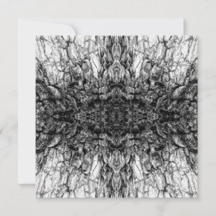 Gammalt träd bark svart-vit fotomönsterdesign kort