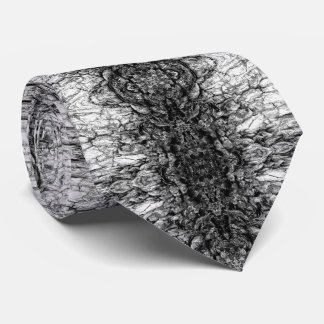Gammalt träd bark svart-vit fotomönsterdesign slips