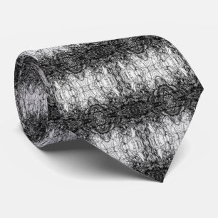 Gammalt träd bark svart-vit fotomönsterdesign slips
