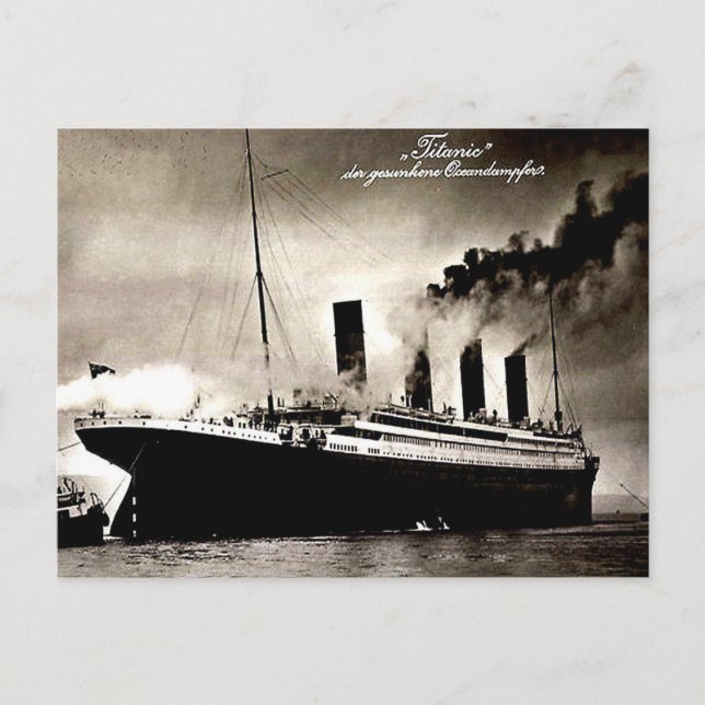Gammalt tyskt vykort - Titanic (Framsida)